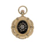 Pocket watch: gold/enamel splendour hunting case watch set with diamonds, Monard Geneve, ca. 1870