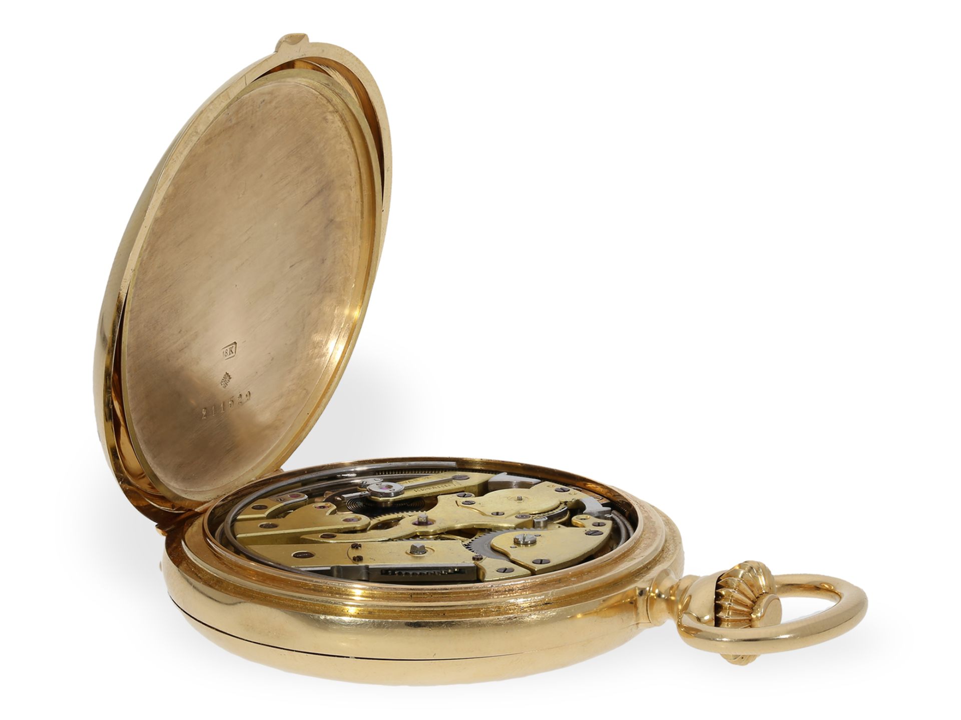 Pocket watch: unusual Patek Philippe gold hunting case watch with repeater and nobility monogram, ca - Image 4 of 8