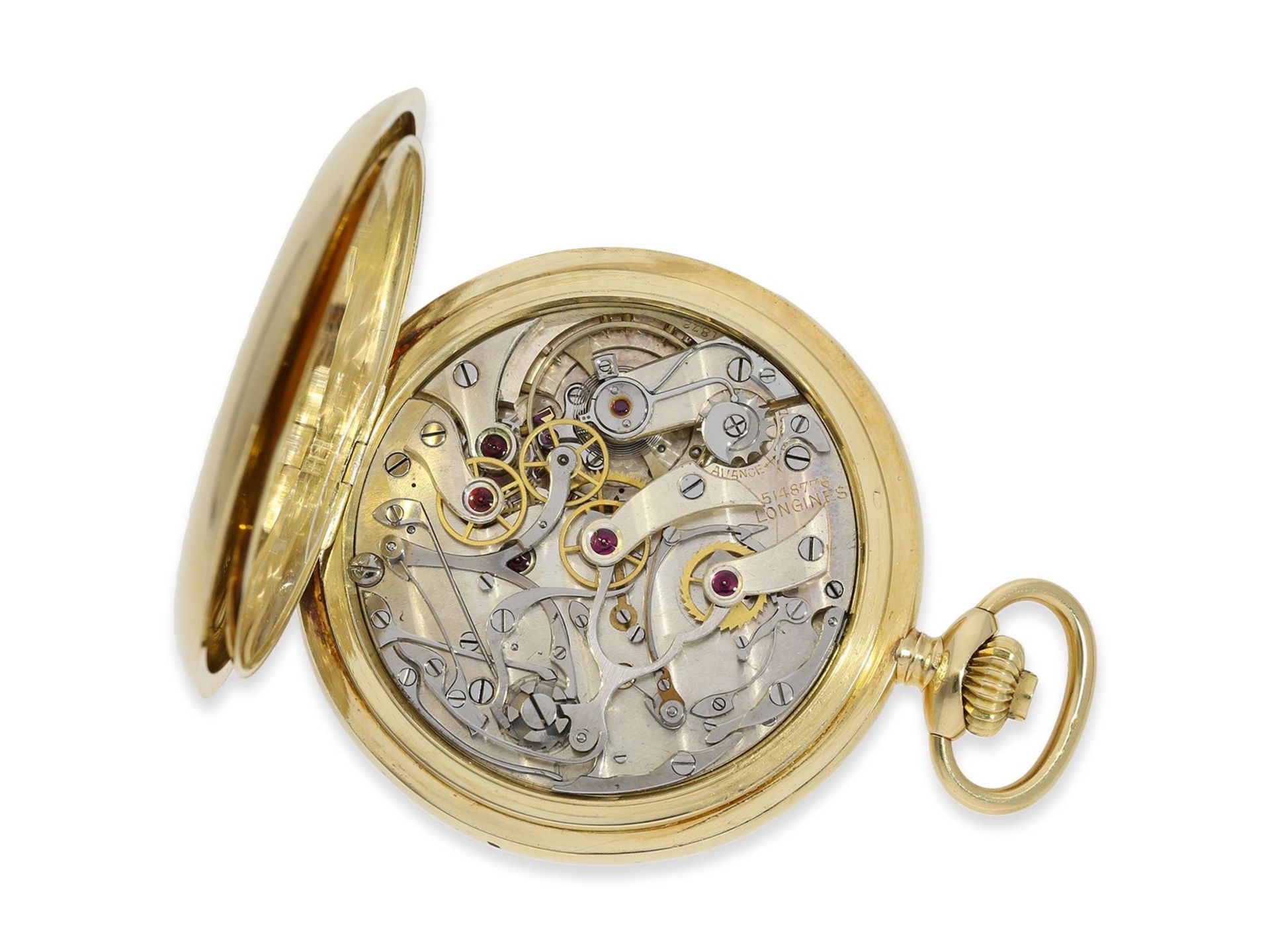 Pocket watch: fine 18K gold doctor's chronograph, Longines, ca. 1915, Ankerchronometer quality - Image 2 of 6