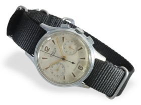 Armbanduhr: seltener russischer Chronograph, Marke "Strela", ca. 1950: Ca. Ø 36mm, Metallgehäuse mit