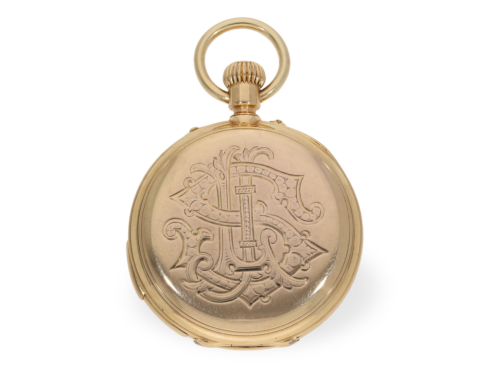 Pocket watch: Patek Philippe with double complication, chronograph and 5-minute repeater, Geneva 187 - Image 6 of 7