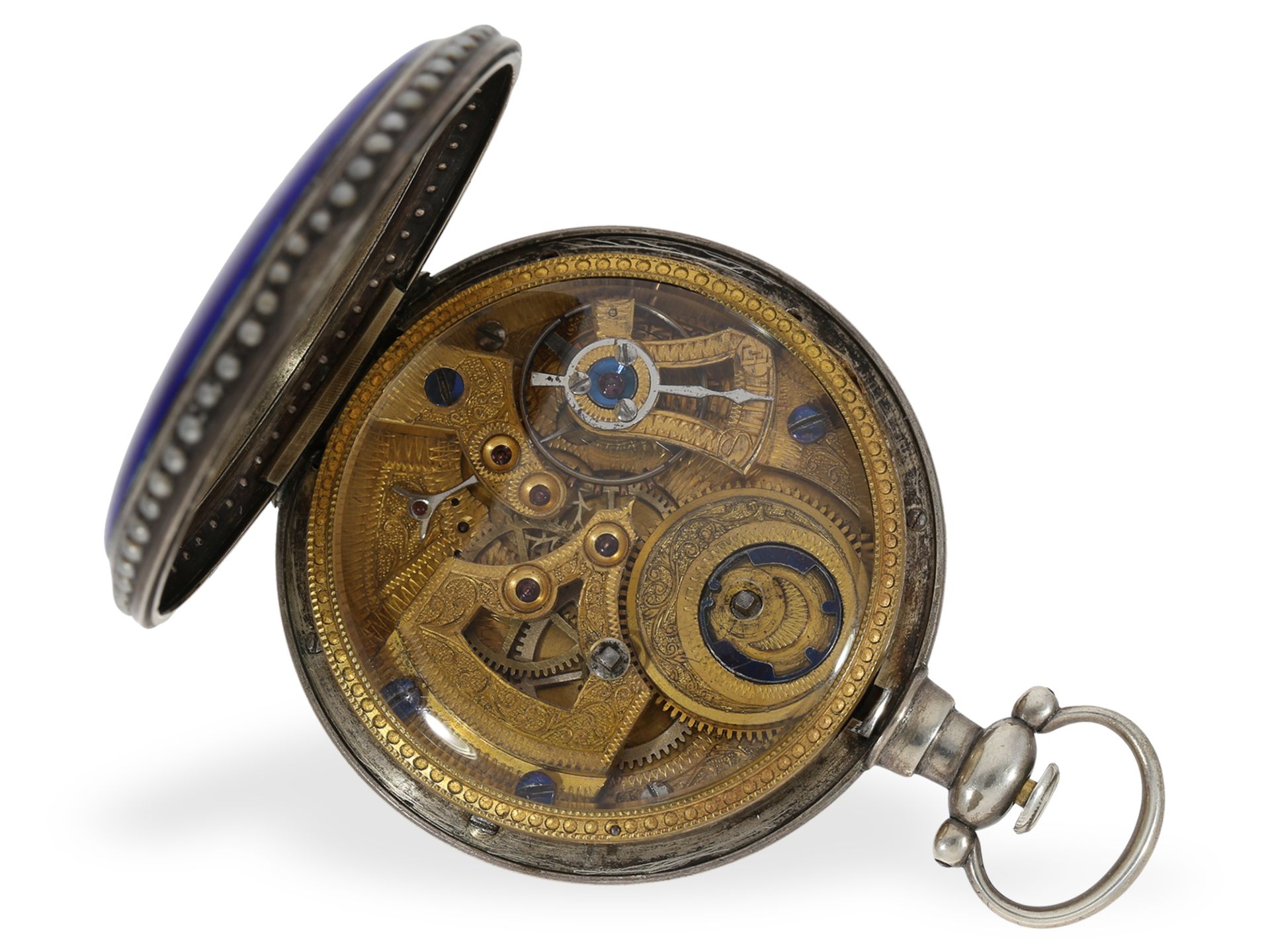 Pocket watch: 2 large enamel watches for the Chinese market, Leo Juvet, ca. 1880 - Image 8 of 13