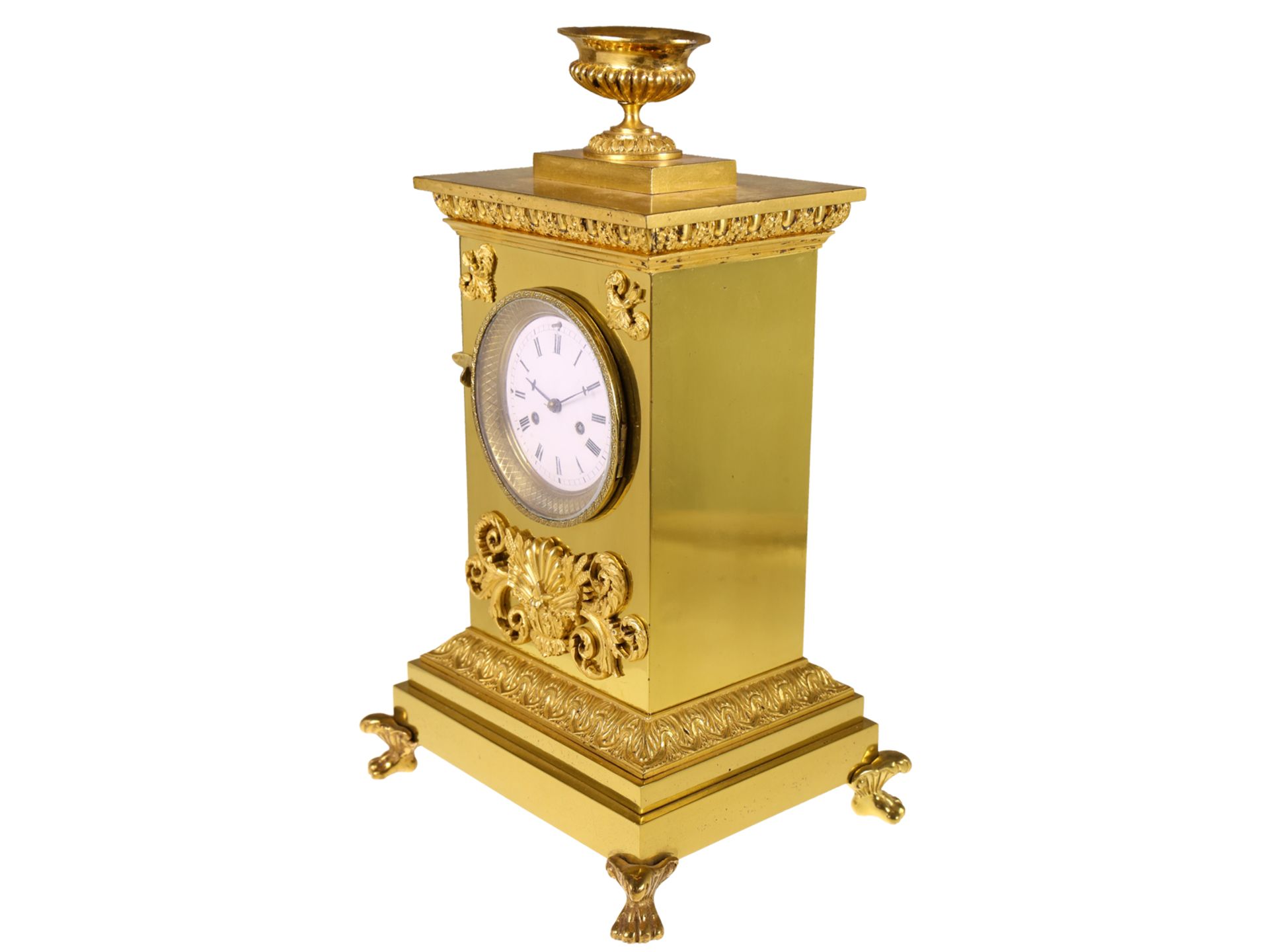 Table clock: decorative fire-gilt bronze clock around 1800, signed Miller Vienna - Image 2 of 4