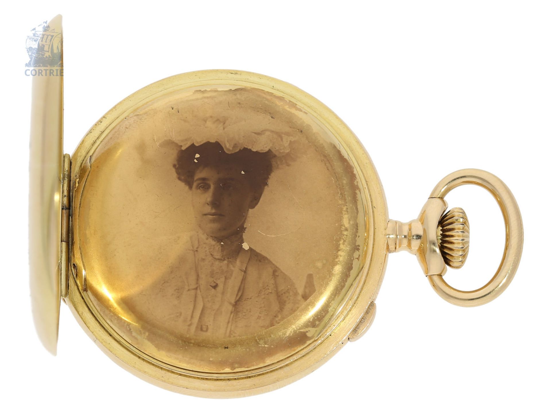 Pocket watch: very fine, small chronograph Rattrapante, gold/enamel case, Bailey, Banks & Biddle, no - Image 4 of 7