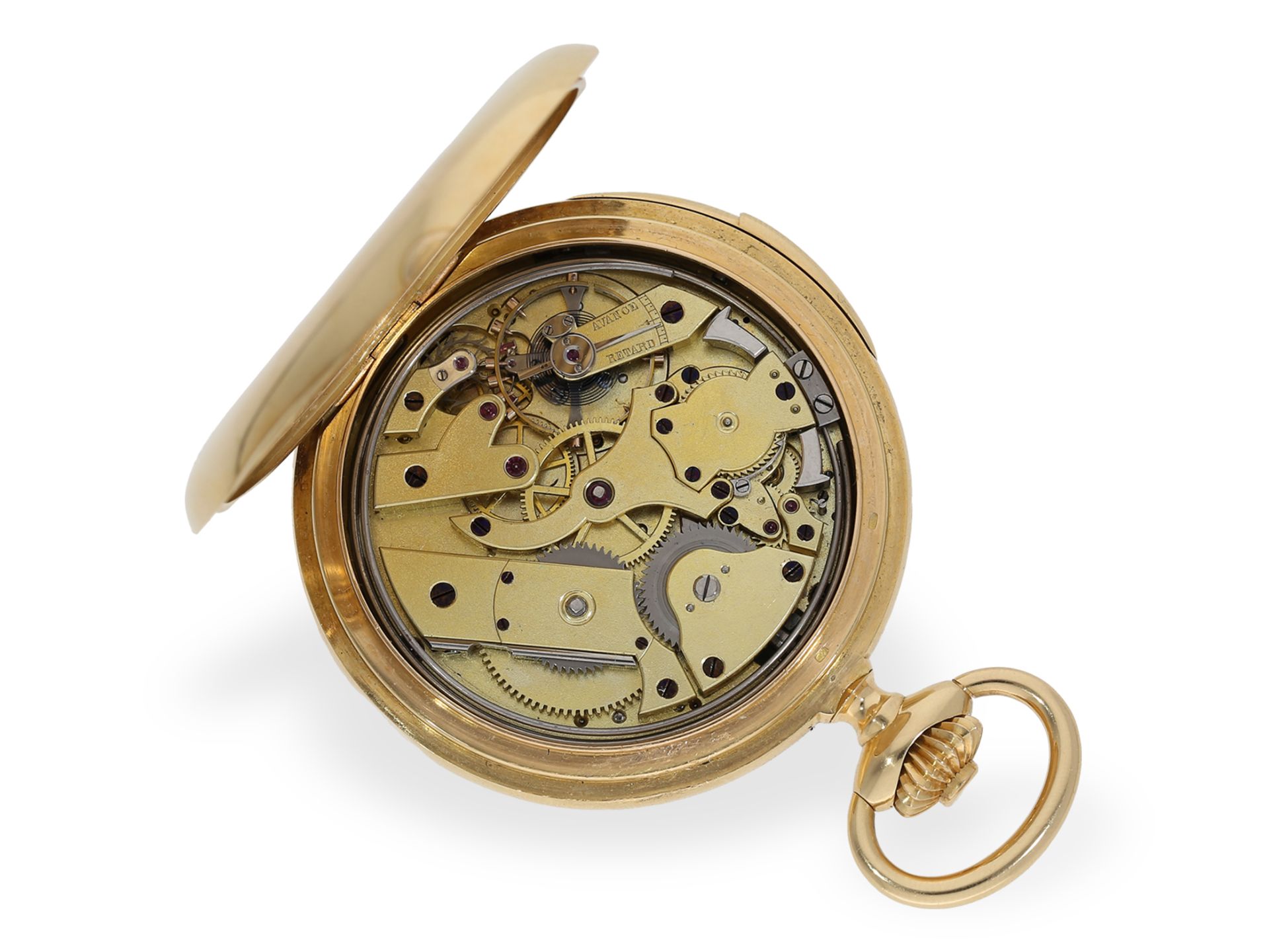 Pocket watch: unusual Patek Philippe gold hunting case watch with repeater and nobility monogram, ca - Image 2 of 8