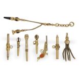 Watch keys: collection of rare gold verge watch keys, ca. 1780-1850