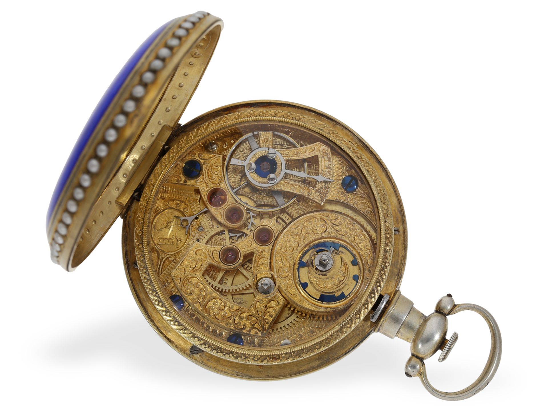 Pocket watch: 2 large enamel watches for the Chinese market, Leo Juvet, ca. 1880 - Image 4 of 13