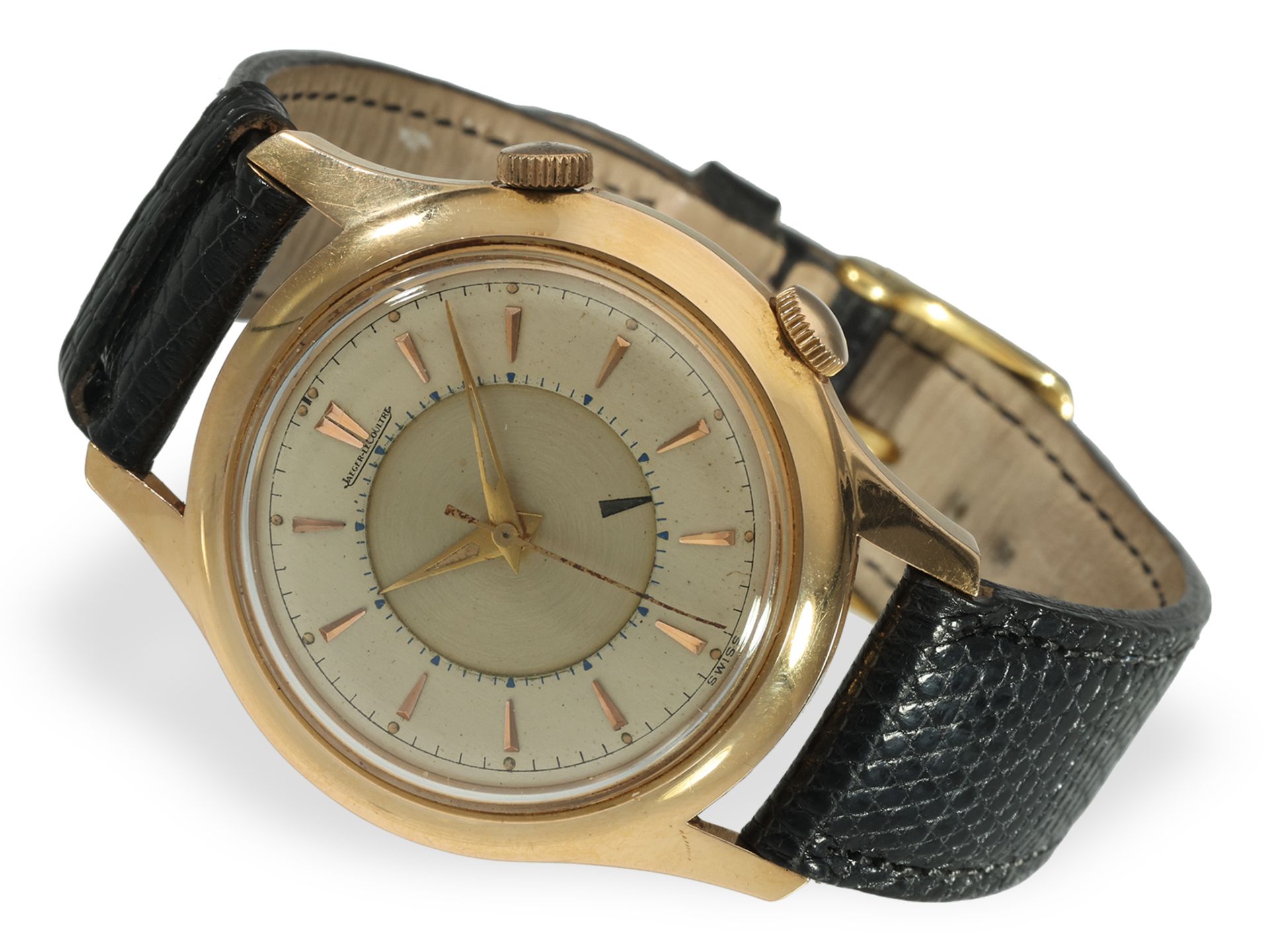 Wristwatch: Jaeger Le Coultre Memovox Ref. E852 "Pink-Gold", full set from 1961 - Image 2 of 7