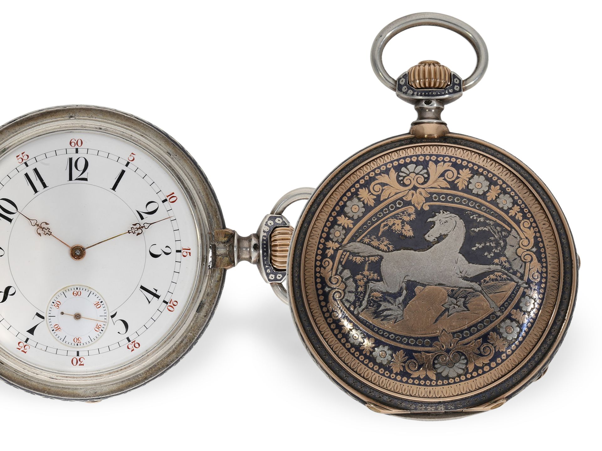 Taschenuhr: schweres Genfer Ankerchronometer mit Prunkgehäuse, B. Haas Jeune Paris-Geneve No.