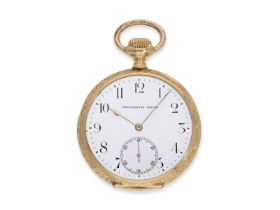 Taschenuhr: außergewöhnlich prächtig gravierte Zenith Taschenuhr, Chronometerqualität, ca. 1910: Ca.