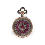Pocket watch: rarity, miniature ladies' watch with high-quality stone setting, Lattes/ Le Coultre ar