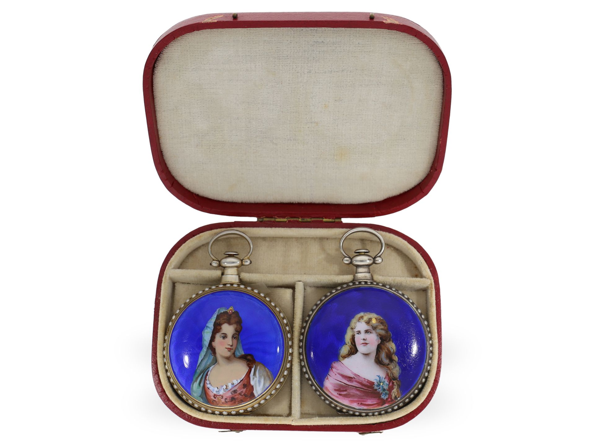 Pocket watch: 2 large enamel watches for the Chinese market, Leo Juvet, ca. 1880 - Image 11 of 13