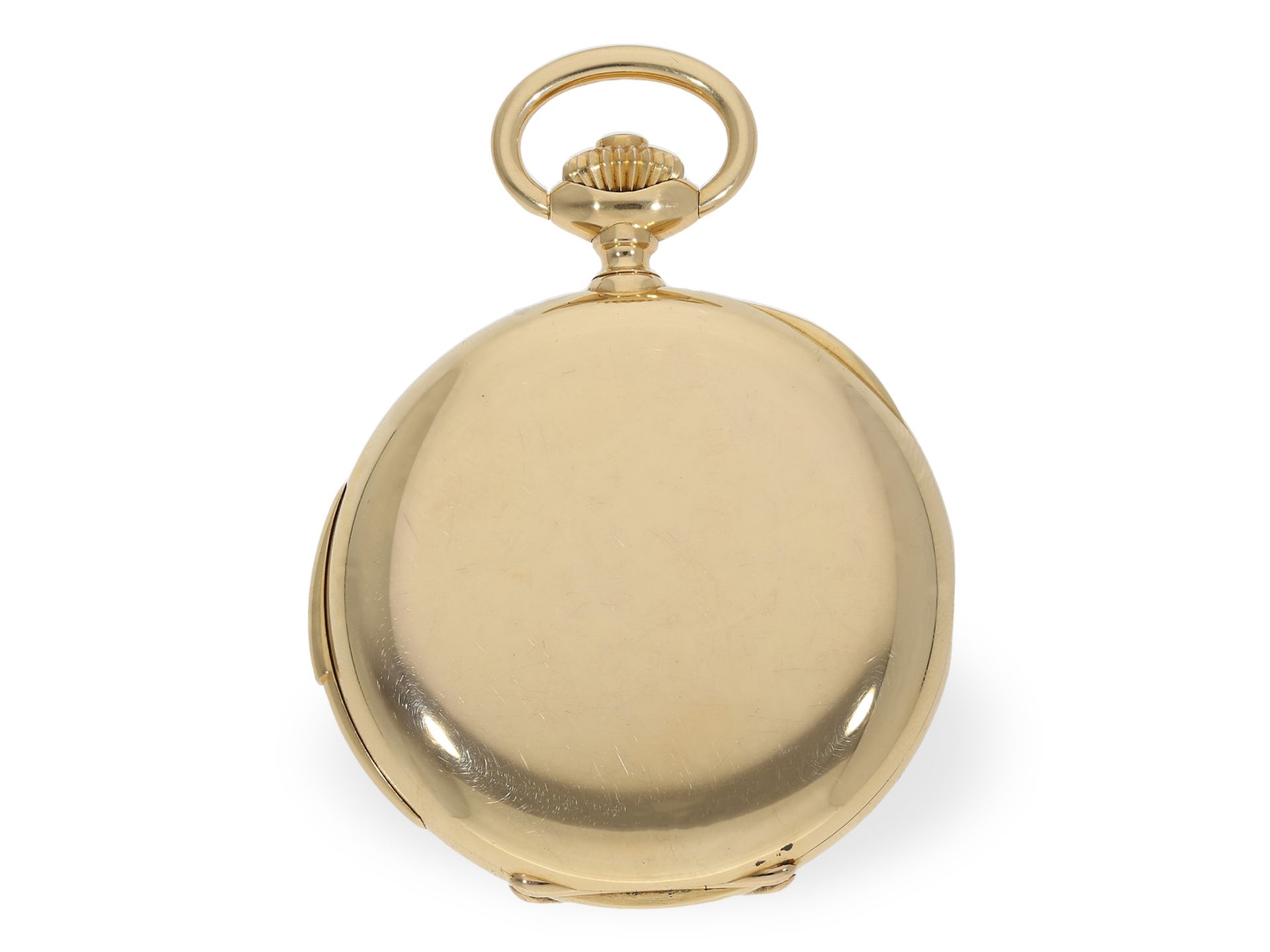 Pocket watch: unusual Patek Philippe gold hunting case watch with repeater and nobility monogram, ca - Image 8 of 8