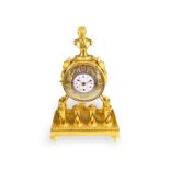 Table clock: early, very rare clock with Jacquemart figure automaton, probably Vienna around 1790