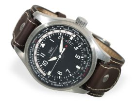 Armbanduhr: IWC Fliegeruhr Worldtime GMT in Stahl, REF. IW326201: Ca. Ø45mm, Edelstahl, verschraubte