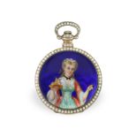 A large enamel pocket watch of exceptional quality, Fleurier for the Chinese market, ca. 1860