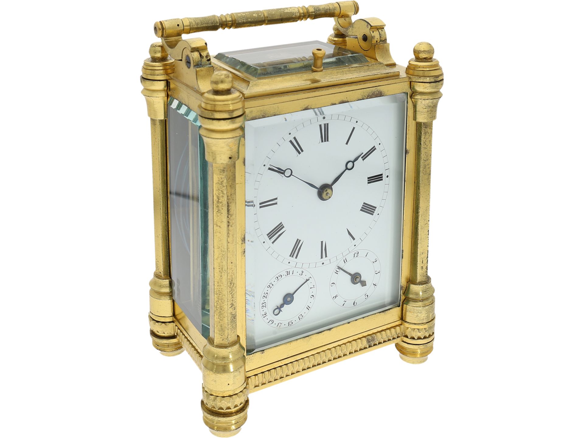 Travel clock: highly complicated, technically interesting travel clock with 4 complications, 19th ce - Image 2 of 6
