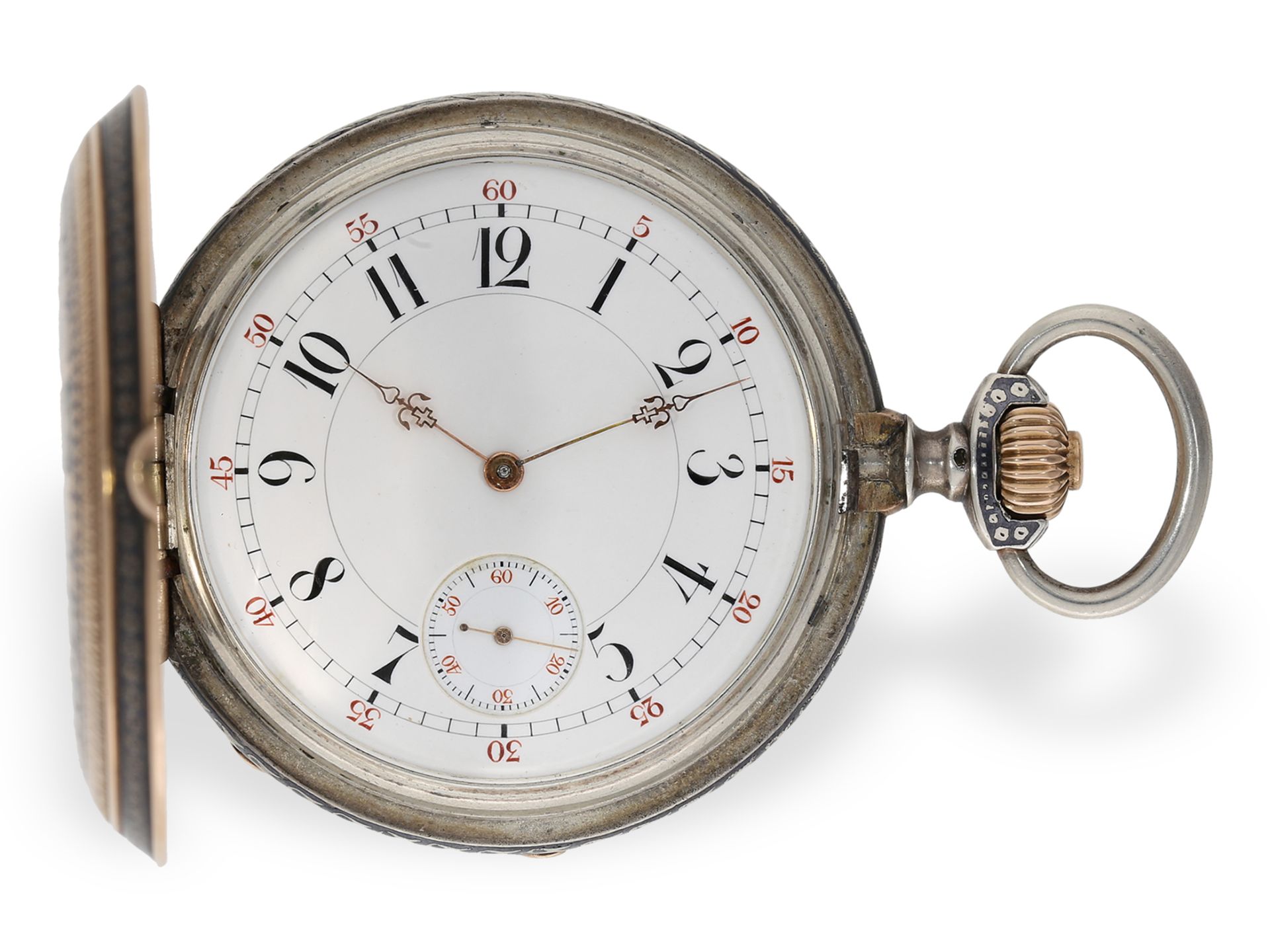 Pocket watch: heavy Geneva Ankerchronometer with splendour case, B. Haas Jeune Paris-Geneve No.16067 - Image 3 of 7