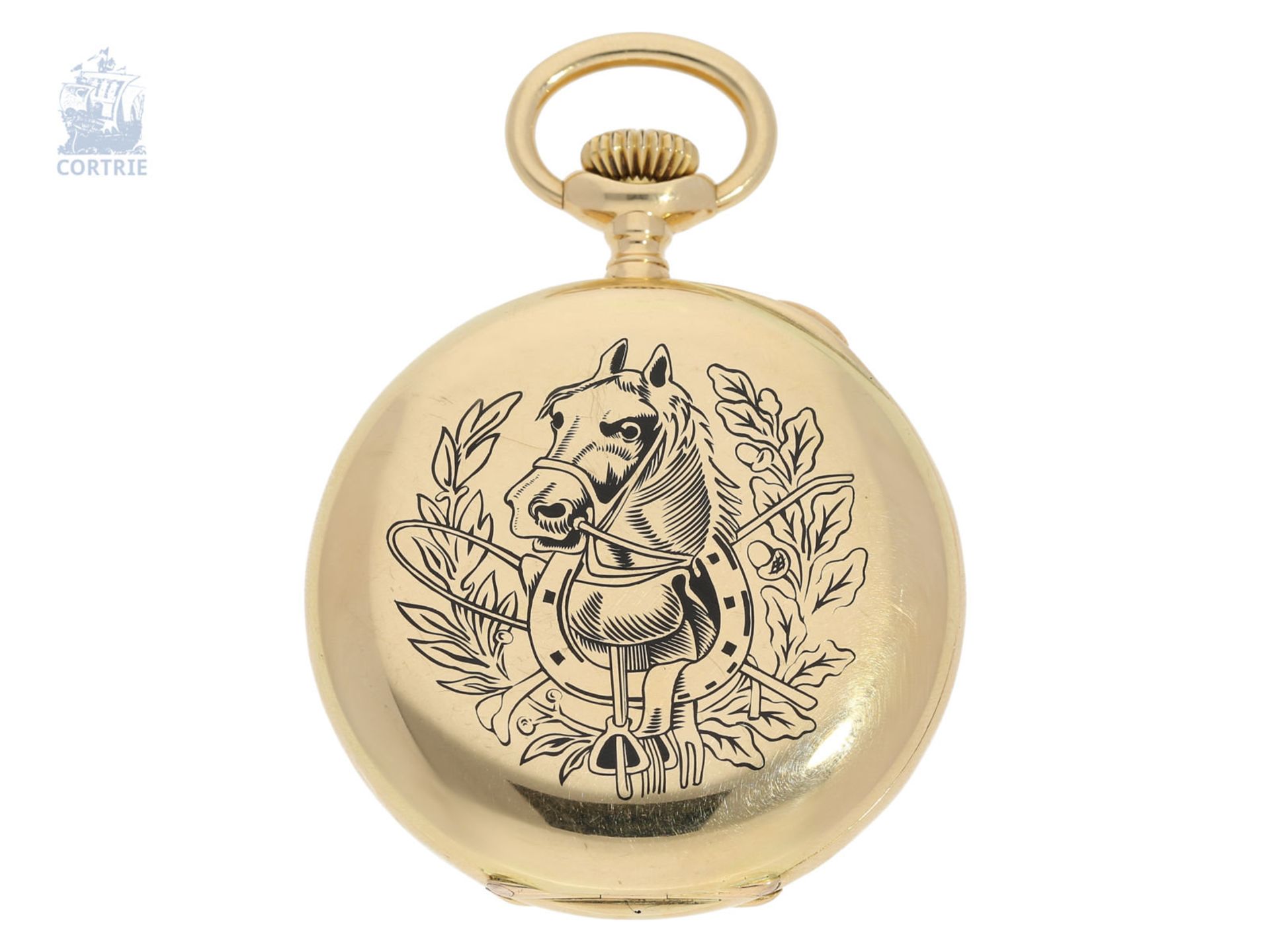 Pocket watch: very fine, small chronograph Rattrapante, gold/enamel case, Bailey, Banks & Biddle, no - Image 2 of 7