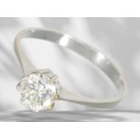 White gold solitaire/brilliant-cut diamond ring, beautiful brilliant-cut diamond of approx. 0.6ct