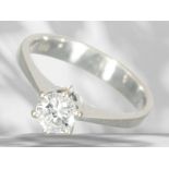 Ring: vintage solitaire brilliant-cut diamond ring, beautiful brilliant-cut diamond of approx. 0.52c
