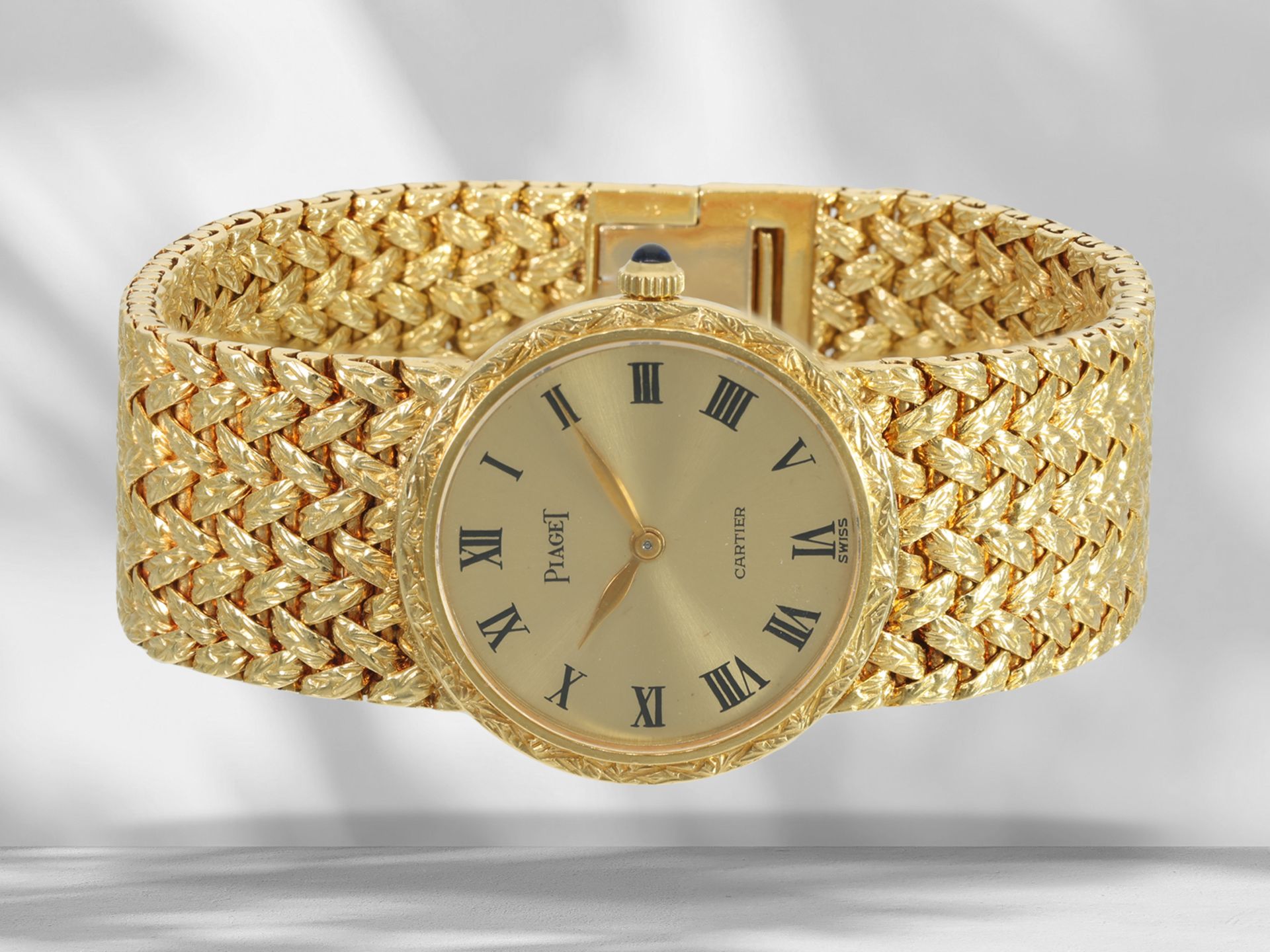 Wristwatch: like new, luxurious and very thin ladies' watch by Piaget/Cartier, Ref: 924 D 2, 18K gol - Image 2 of 4