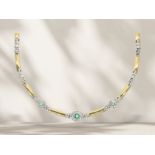 Chain/necklace: high-quality goldsmith's piece with emeralds and diamonds