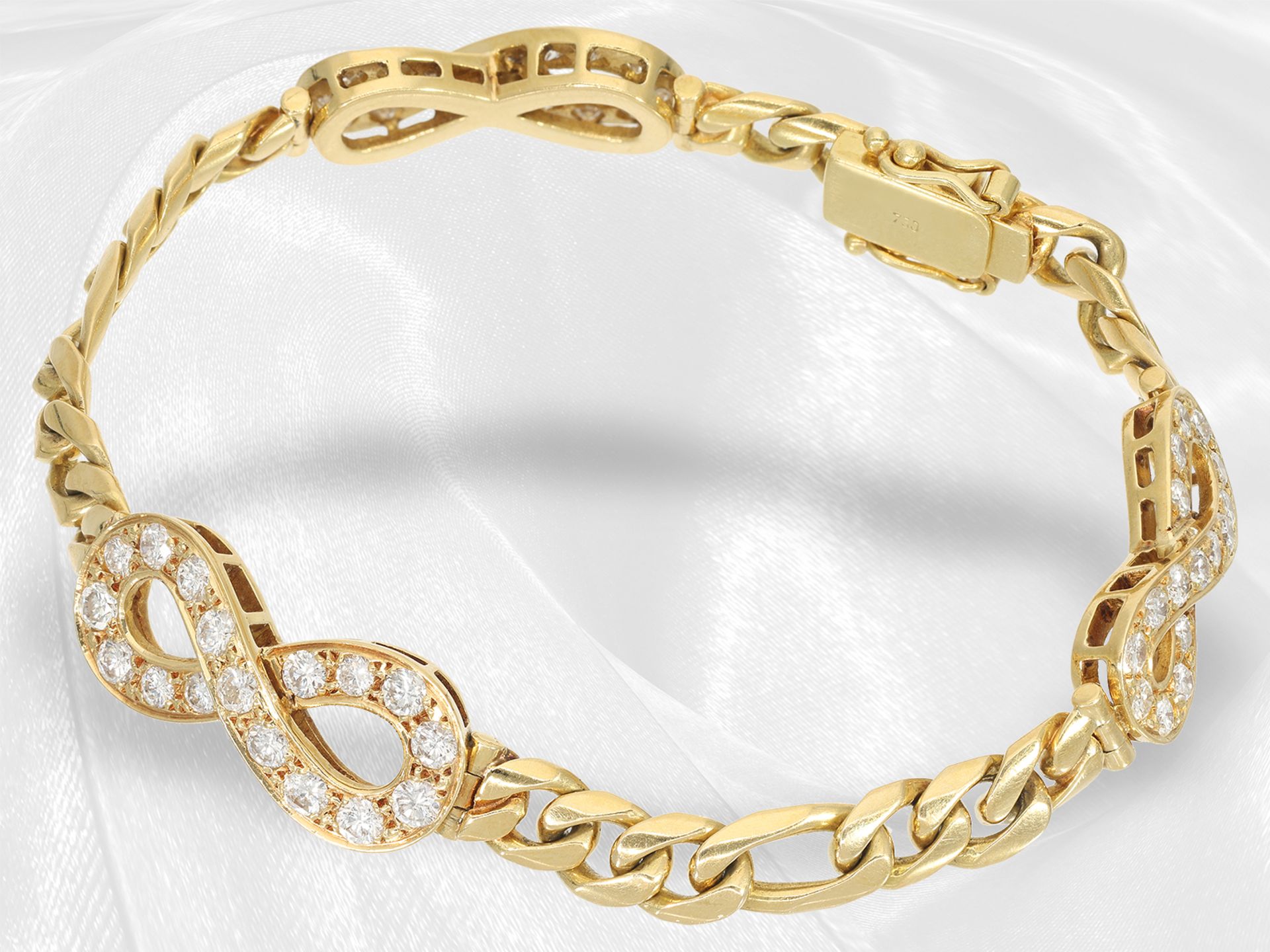 Bracelet: high-quality goldsmith's bracelet with brilliant-cut diamonds, current value report 11,850