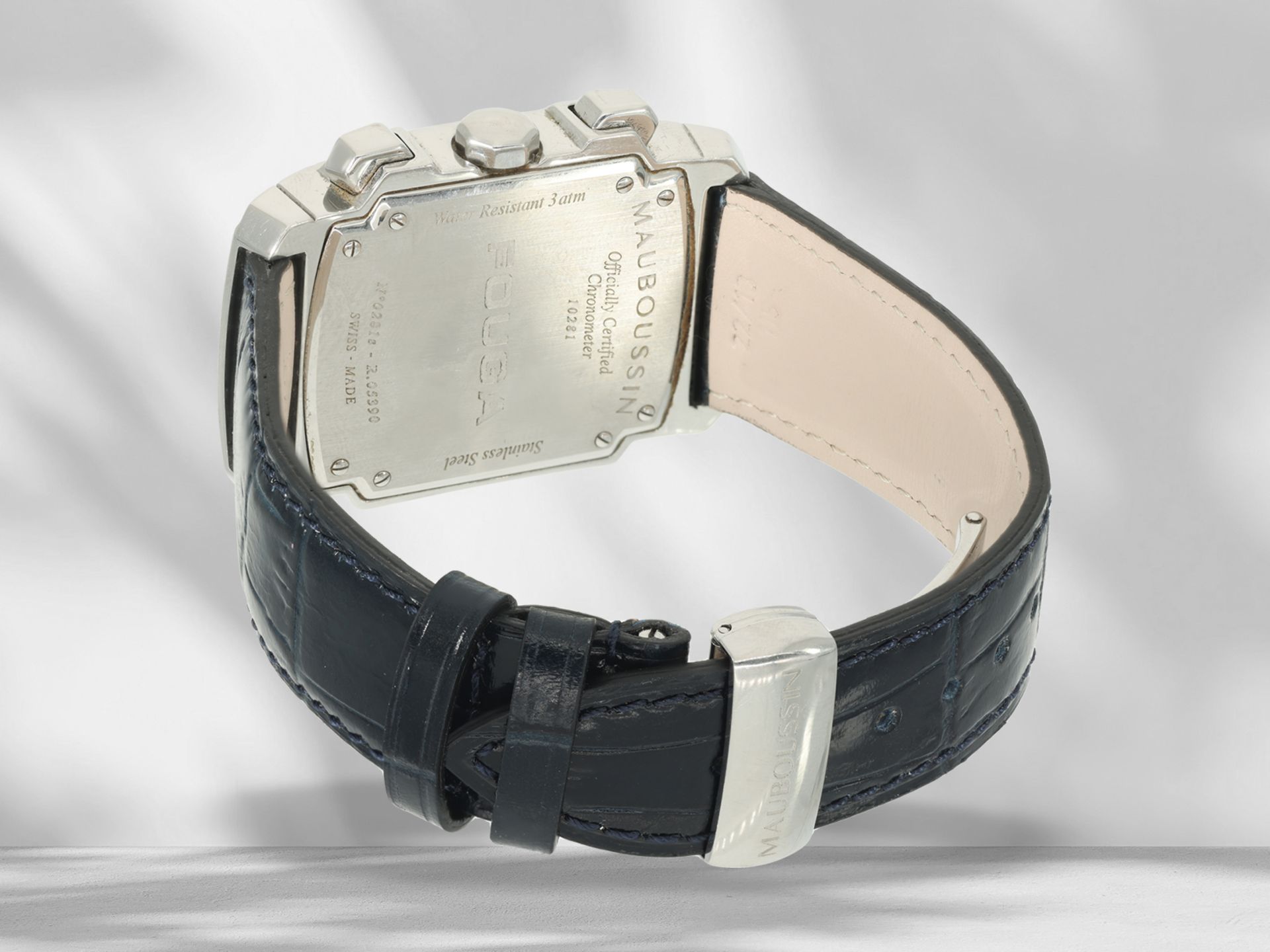 Wristwatch: luxurious chronograph with brilliant-cut diamonds, chronometer "Fouga" by Mauboussin - Image 4 of 4