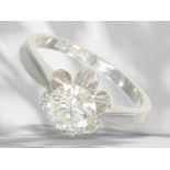 Ring: vintage solitaire brilliant-cut diamond ring, approx. 1ct