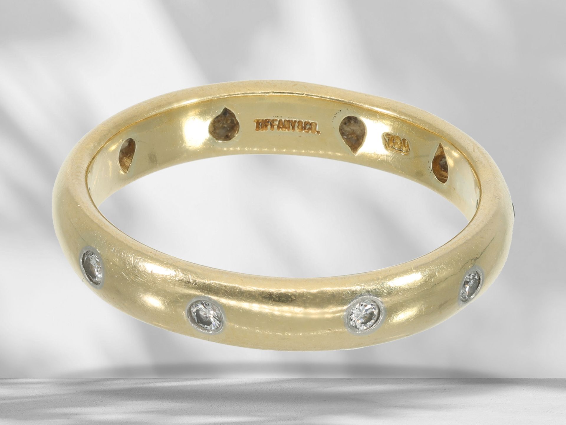 Ring: yellow gold Tiffany brilliant-cut diamond ring, 18K - Image 3 of 3