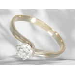 Classic brilliant-cut diamond solitaire ring with a very beautiful half-carat diamond, goldsmith's w
