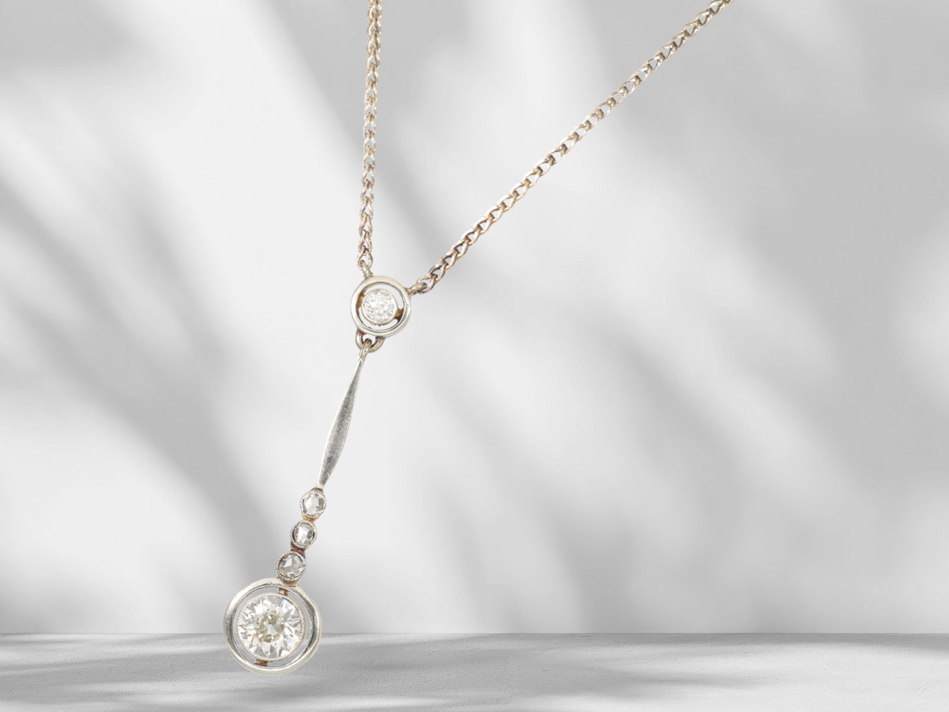 Chain: filigree antique diamond necklace, possibly around 1920