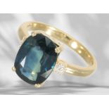 Ring: like new sapphire/brilliant-cut diamond gold ring