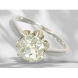 Ring: vintage diamond solitaire goldsmith ring, beautiful Old European cut diamond of approx. 2.2ct
