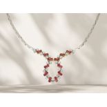 Chain/necklace: high-quality vintage ruby/brilliant-cut diamond necklace, approx. 3.2ct