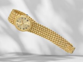 Armbanduhr: neuwertige, luxuriöse und sehr flache Damenuhr von Cartier, Ref: 924 D 2, 18K Gold