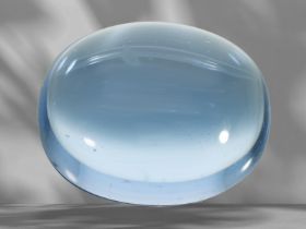 Loser natürlicher Maxixe-Beryl im Oval-Cabochon geschliffen, 24,6ct, blue-light ,incl. SGR-Report