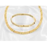 Necklace/bracelet: high-quality, formerly expensive designer jewellery set by Lapponia, 18K gold