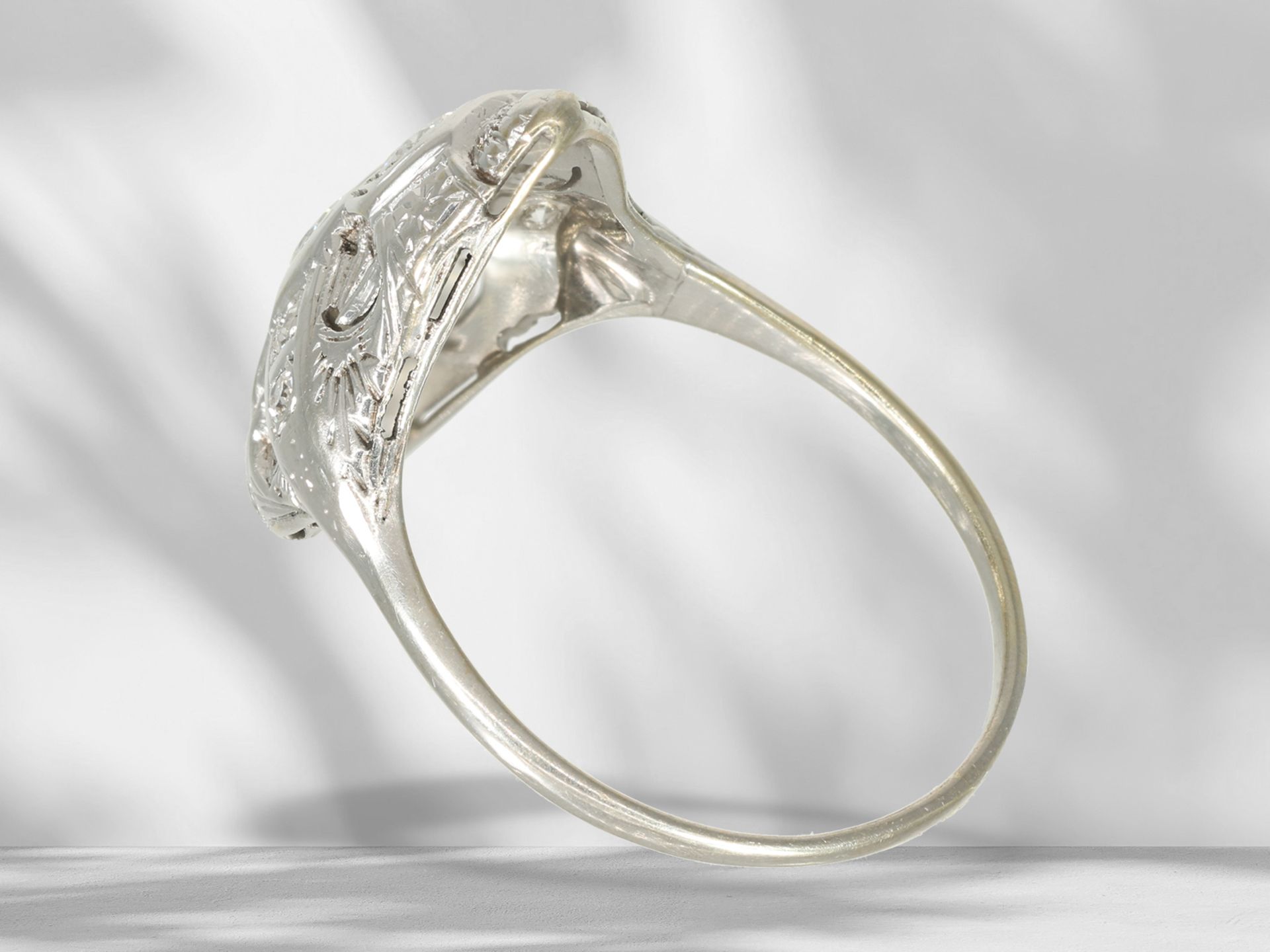 Ring: antiker Brillant/Diamant-Goldschmiedering - Bild 5 aus 5