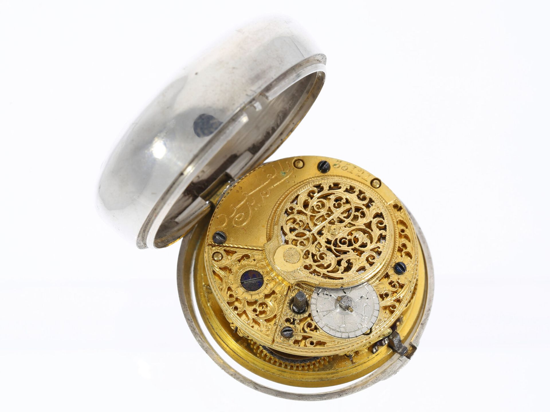 Taschenuhr: Spindeluhr mit 2-fach-Gehäuse, Ralph Gout London, gefertigt für den osmanischen Markt - Image 3 of 4