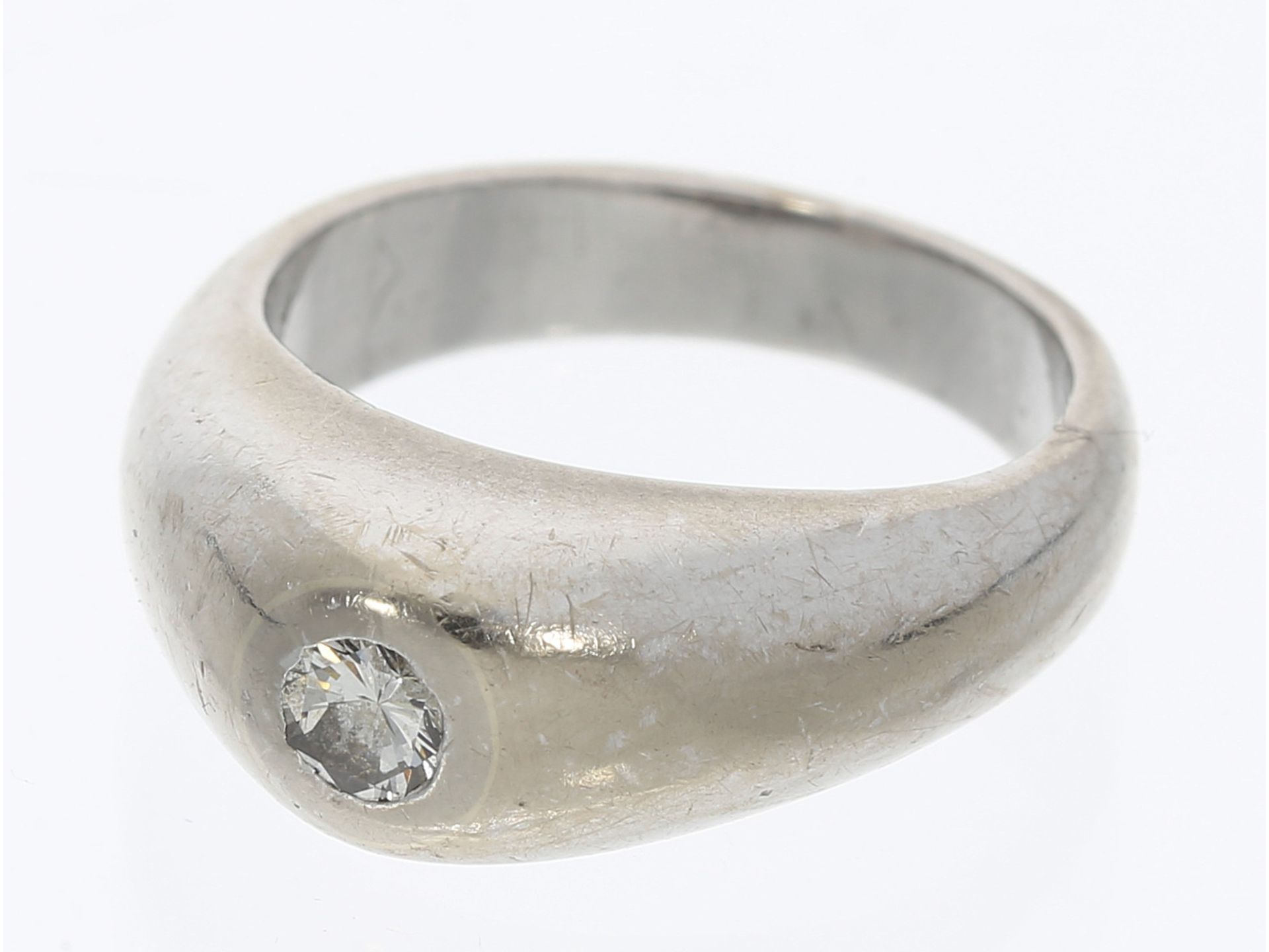 Ring: Solider vintage Solitär-Goldschmiedering - Image 2 of 2