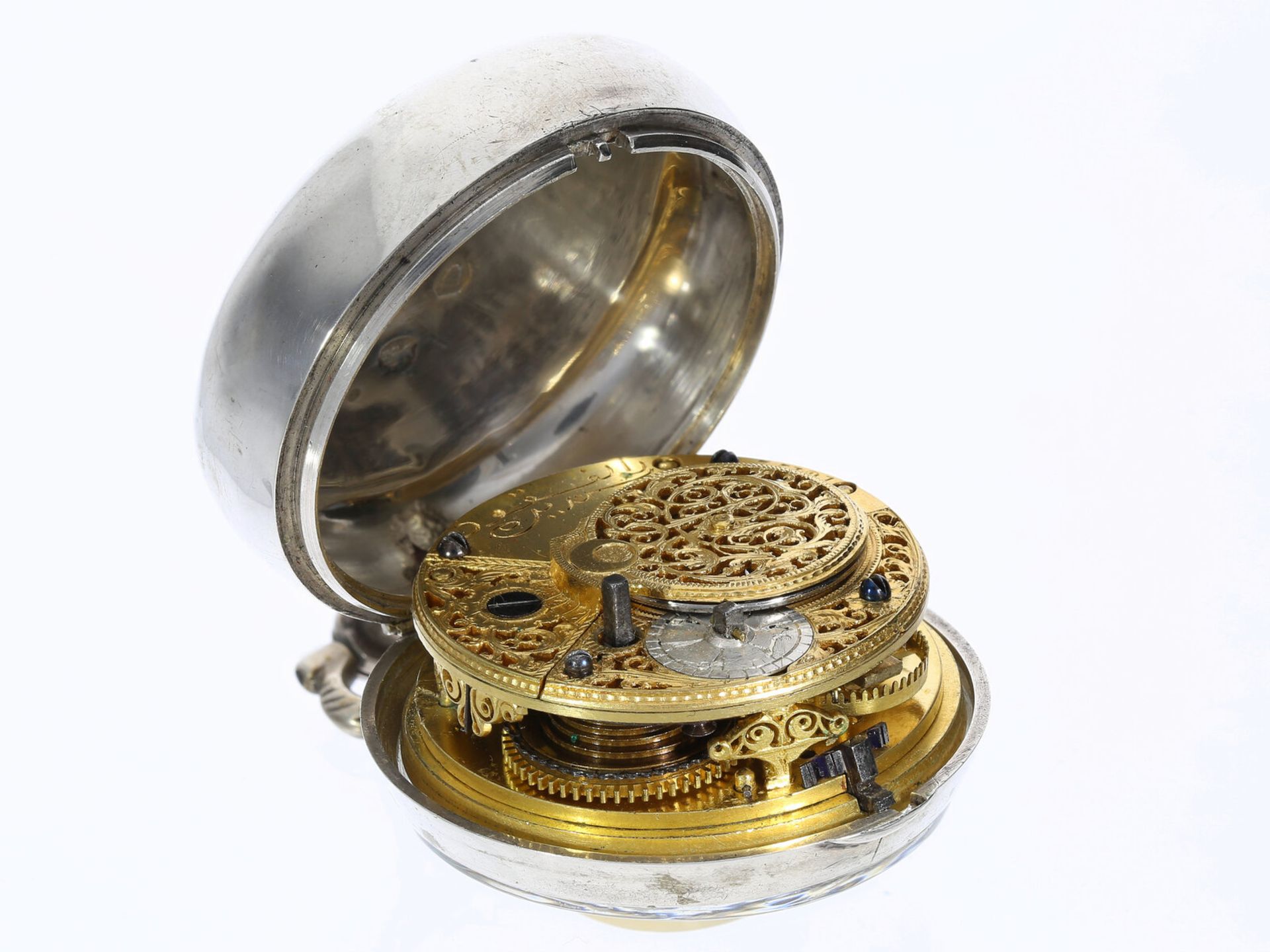 Taschenuhr: Spindeluhr mit 2-fach-Gehäuse, Ralph Gout London, gefertigt für den osmanischen Markt - Image 4 of 4