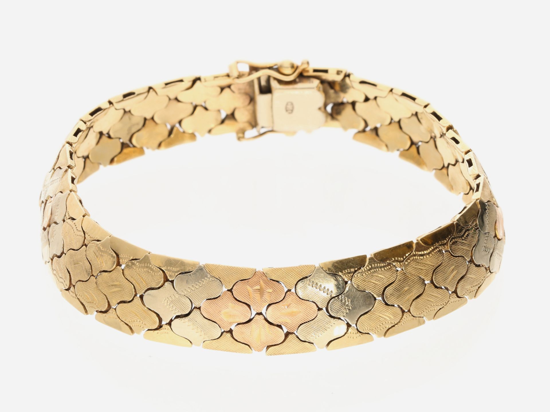 Armband: sehr schönes vintage Tricolor-Goldschmiedearmband