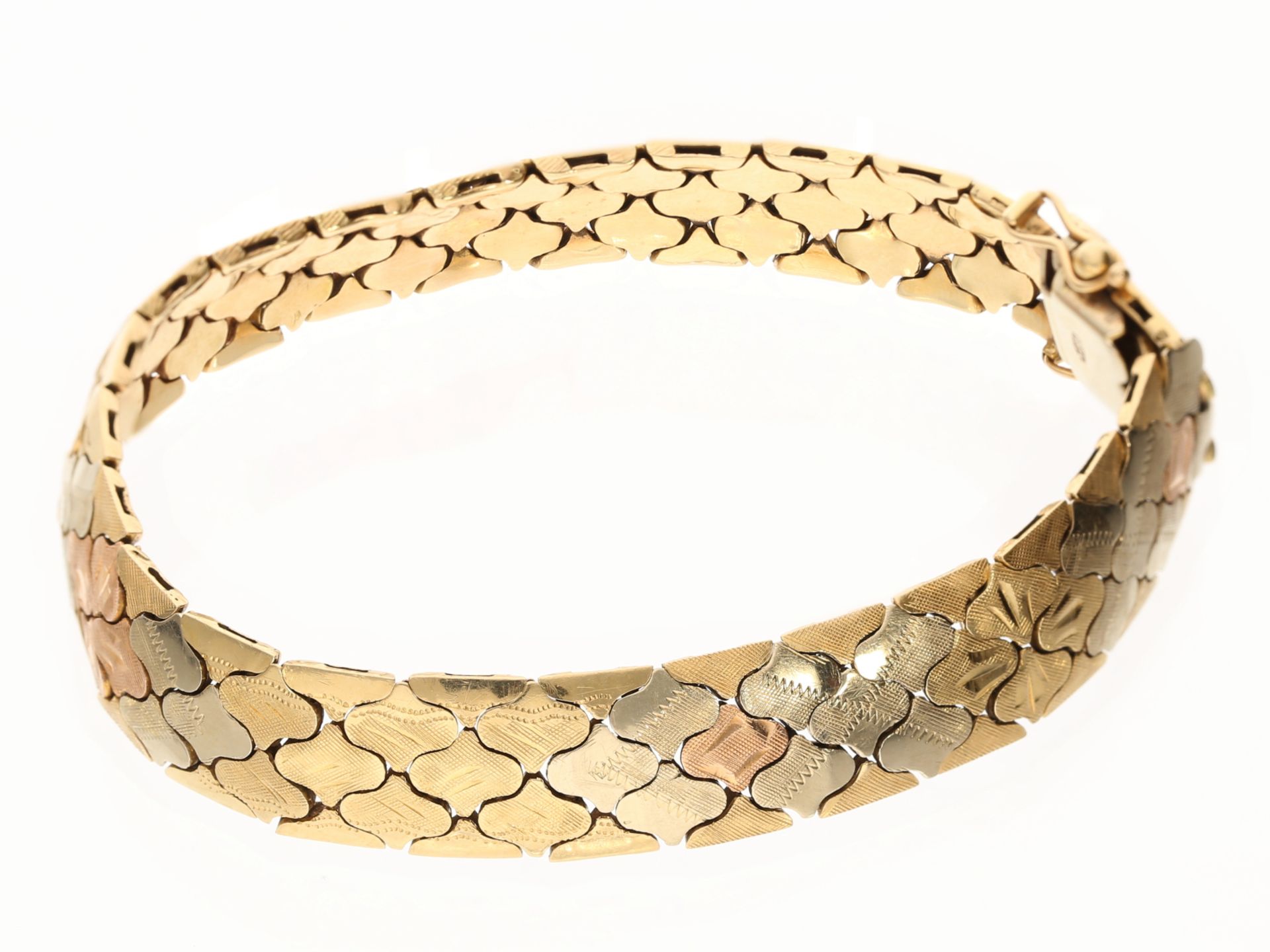 Armband: sehr schönes vintage Tricolor-Goldschmiedearmband - Bild 3 aus 3