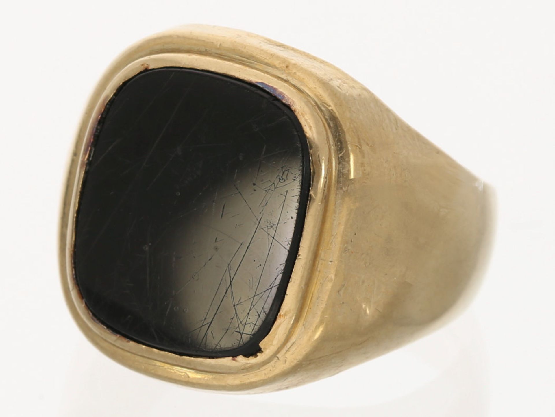 Ring: goldener vintage Herrenring mit Onyx - Bild 2 aus 2