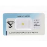 Gelber Diamant im Square-Cushion-Cut, ca. 0,59ct mit IGI-Report
