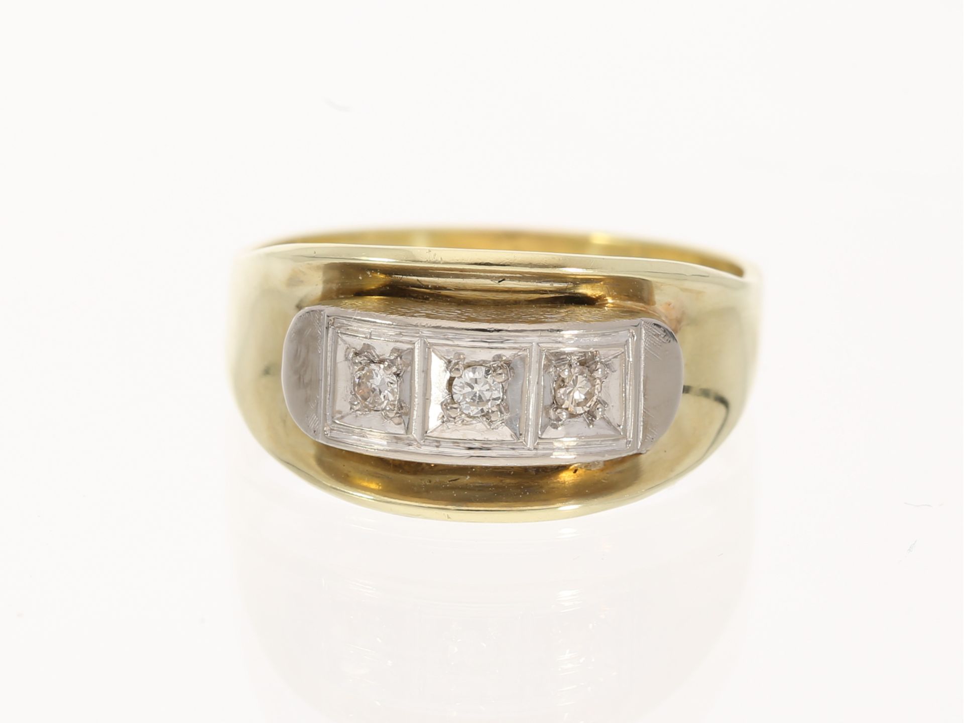 Ring: vintage Brillant-Goldschmiedering, 14K Gold