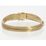 Armband: sehr schönes, ausgefallenes vintage Goldschmiede-Armband, 4-reihig