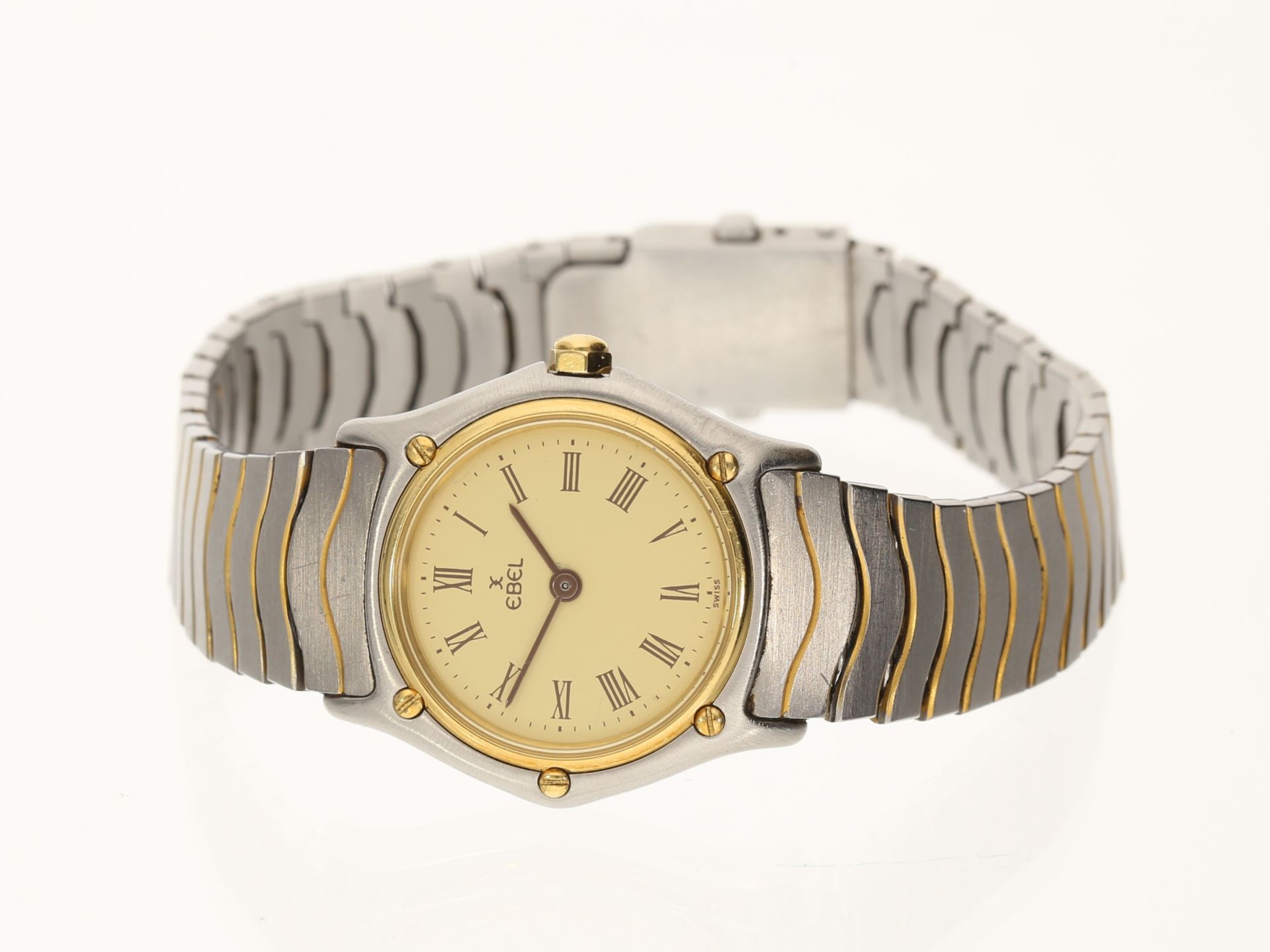 Armbanduhr: Damenuhr Ebel Wave in Edelstahl/Gold mit Serviceheft